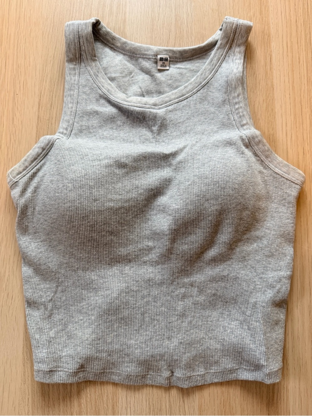 Uniqlo Light Gray Ribbed Tank Top